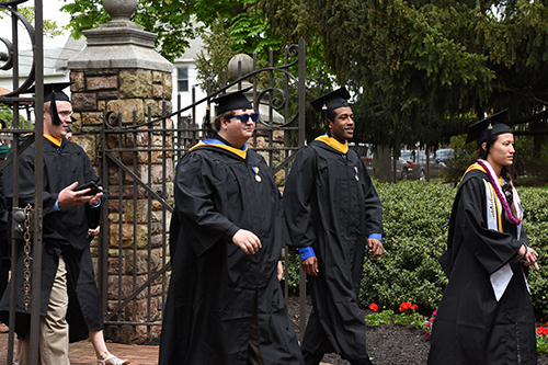 The Oliver Sterling Metzler gates are opened only during commencement ceremonies.